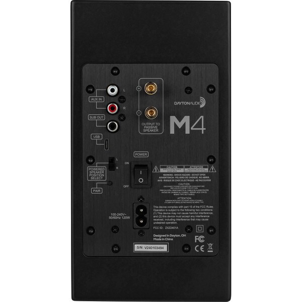 Main product image for Dayton Audio M4 Powered Speaker Pair Matte Black300-460